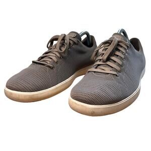Cole Haan Grand OS Men Shoes Gray Textured Lace Up Sneakers Size 10 1/2 Neutral